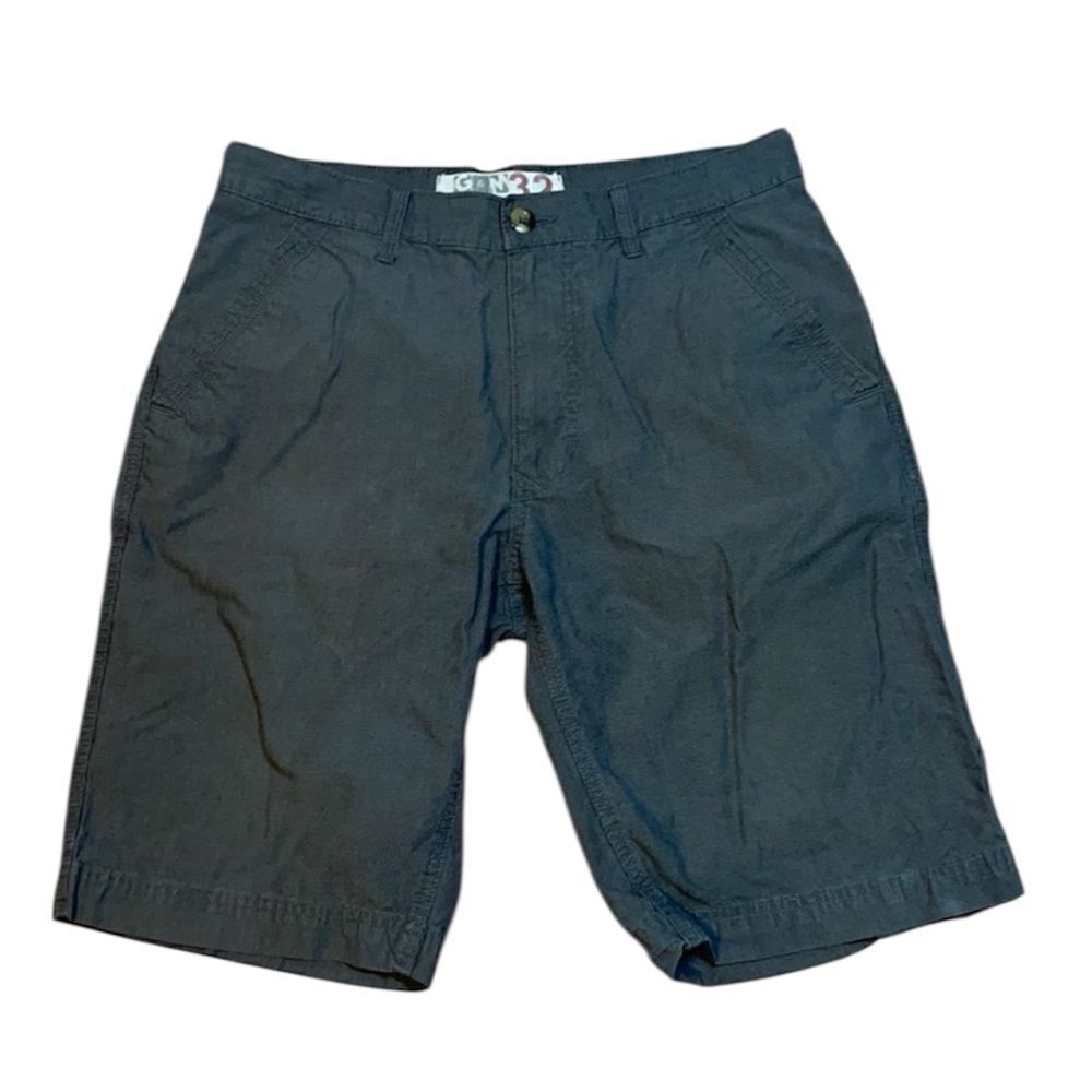 Grey Flat Front Shorts  